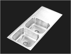 Double Bowl Drain Board Sink