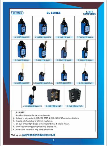 COMMON TYPES OF LIMIT SWITCHES