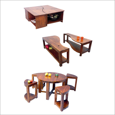 Wooden Center Coffee Table , Wooden Benches