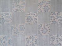 Indo Tibetan Carpets - Semi-wested Wool, Varied Sizes, Grey | Hand-knotted Floral Designs, Durable Wool