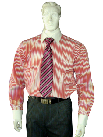 Red Cotton Shirt With Stripes