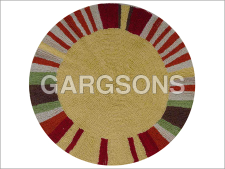 Round Shape Bath Mat - 100% Cotton, Custom Diameter, Beige | Soft, Absorbent, Machine Washable
