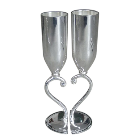 Brass Silver Plated Goblets or Flutes