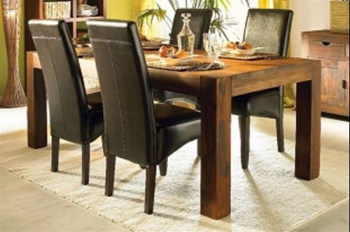 Wooden Leather Dining Table