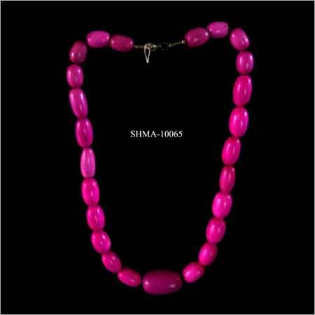 Beaded Necklace - Glass Beads 10-12mm, Pink, 18 Inches | Silver Clasp, Elegant Durable Stylish Accessory