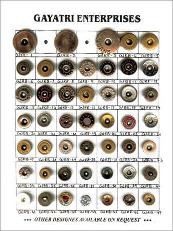 Jeans Buttons - Metal Round Design, Various Sizes in Black and Brown