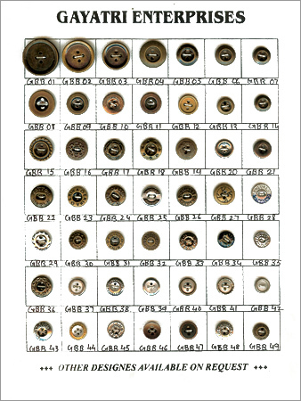 Brass Buttons - Metal, Different Size | Round Shape, Black and Brown, 2 Holes Design