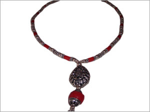 Coral & Silver Necklace