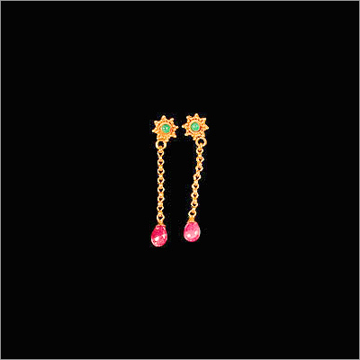 Ruby Emerald Earrings
