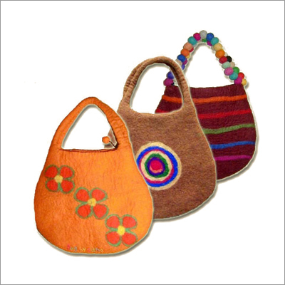 Compressed Woollen Bags - Medium Capacity Orange Wool | Durable Lightweight Eco-Friendly Handmade Unique Designs