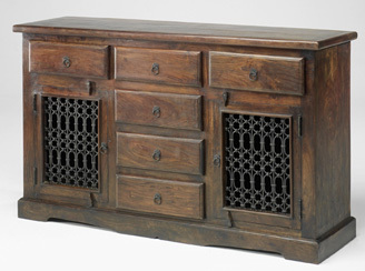 Wooden Sideboard - Solid Wood, Variable Dimensions, Two Doors, Multiple Drawers | Ample Storage, Durable, Elegant, Customizable Finish