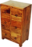 Antique Wooden Drawer Chest - Teak Wood, Multiple Drawers, Spacious | Durable, Customizable, Antique Polish Finish