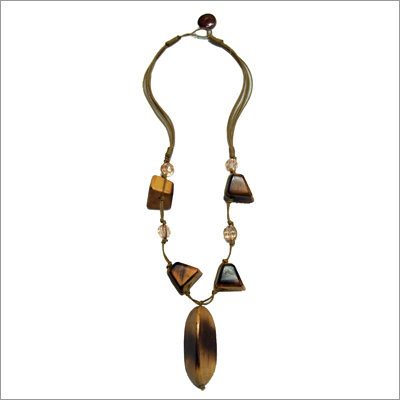 Wooden Bead with Leather Cord