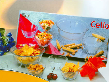 Cello Glass Pudding Set