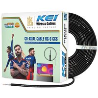 Kei Coaxial Cables Rg6 Ccs Copper,polyethylene Foam Insulated With Laminated Aluminum Tape & Aluminum Wire Braid,jelly Filled,pvc Oversheathed, Suitable For Hd Tv Satellite Broadband (black 100 Meter) - Color: Black