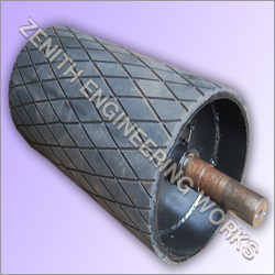 Head Pulley with Dimond Groove Rubber Lagging