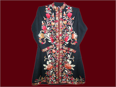 Silken & Woolen Jackets - Silk Wool, Custom Size, Black | Handcrafted Embroidery, Luxury Comfort, Elegant Style