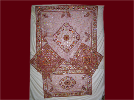 Home Furnishing - Cotton Blend 40x60 inches Beige, Floral Embroidery, Durable Fabric, Elegant Design