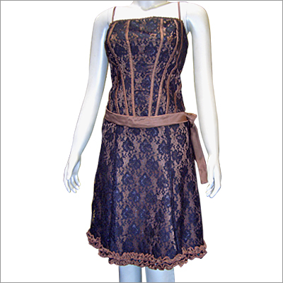 Black Lace Net Corset Dress