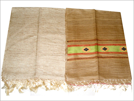 Ladies Stoles - Cotton Silk Blend, Beige, Variable Dimensions | Soft Fabric, Elegant Design, Customizable, Fringed Finish