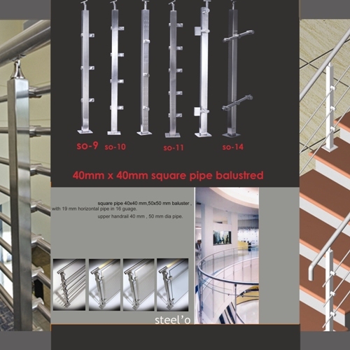 S.S Moulder Railing With Glass