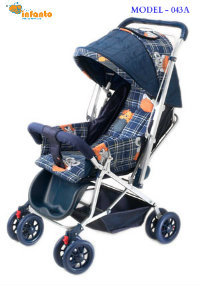 Blue Baby Dyna Pram Deluxe With Reversible Handle