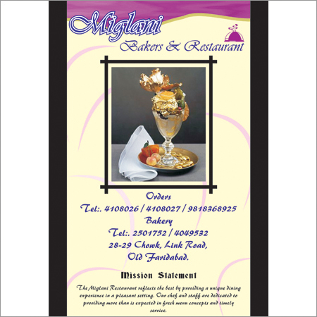 Menu Card Designing