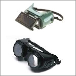 Welders Goggles - Plastic, Bocal Type | Black and Grey, Flip-Up Design, Big Panorama Vision, Eye Protection for Welding Applications