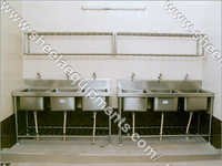 Three Sink Washing Unit