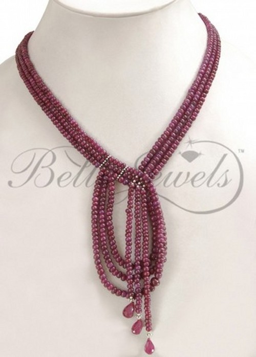 Designer Ruby Bead Necklace