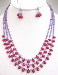 African Ruby Drops Necklace