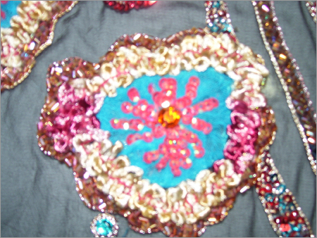 Hand Embroidery On Silk Fabric