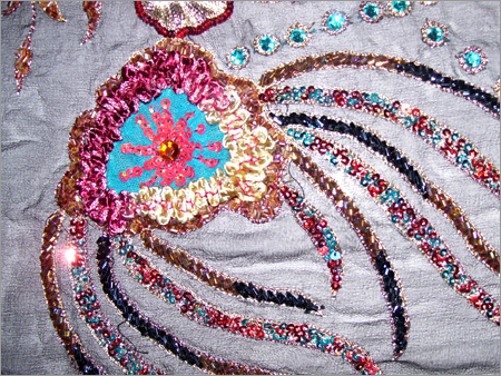 Embroidered Silk Fabric