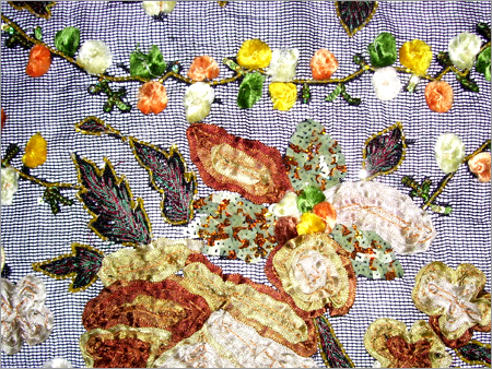 Floral Hand Embroidered Fabric