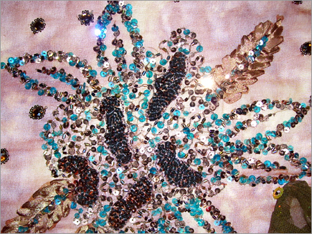 Sequence Embroidered Silk Fabric