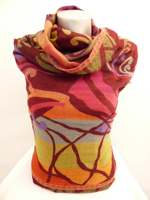 Silk Embroidered Scarf