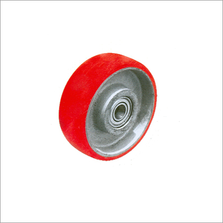 Trolley Caster Wheel - Polyurethane, 100mm Diameter, Red Color | Durable, Heavy Duty, Smooth Rolling, Quiet Operation, Corrosion Resistant