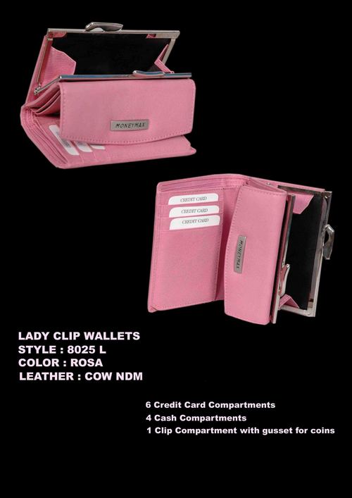 Ladies Clip Wallets - Cowhide Leather