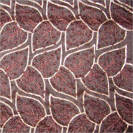 Hand Embroidery on Dupion Silk fabric