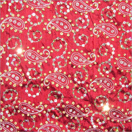 Hand Embroidery on Dupion Silk fabric