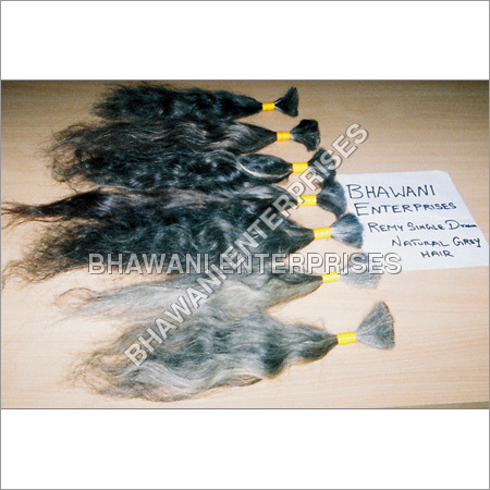 Remy Single Drawn Natural Gray Hair
