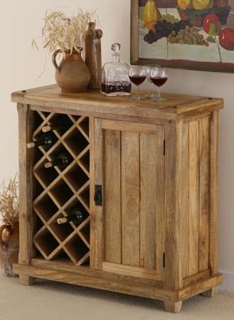 Light Mango Wine Cabinet