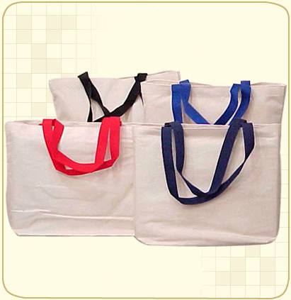 Basic Cotton Canvas Bags With Nylon Handle