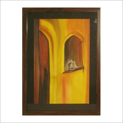 Acrylic Wooden Painting - 25x35 cm, Acrylic Colors on Paper, Hand-Painted Wooden Frame