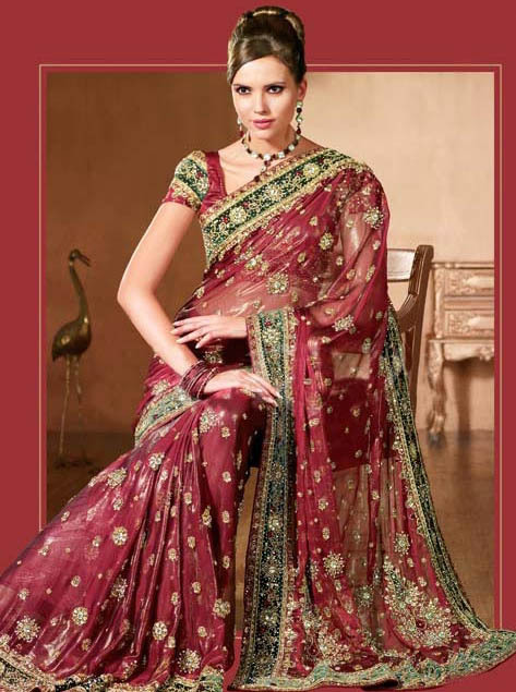 Indian Partywear Embroidered Fashion Saree