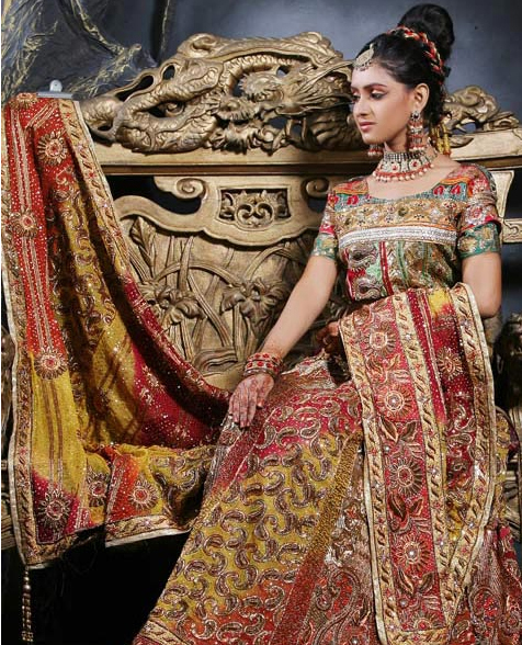 Pure Crepe and Brocade Lehenga Choli with Dupatta