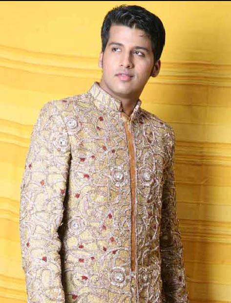 Indian Wedding Jamawar Embroidered Sherwani