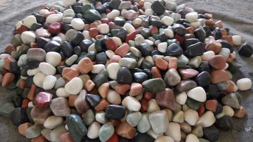Multicolor agate stone polished pebbles and gravels
