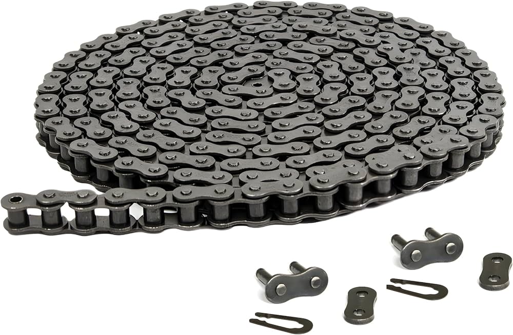 Roller Chains - Steel Material, Various Lengths and Dimensions | Fine Finish, Durable Quality, Easy to Install