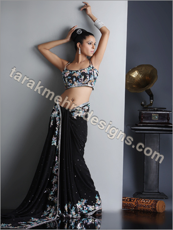 Georgette Sequence Pipe Sarees